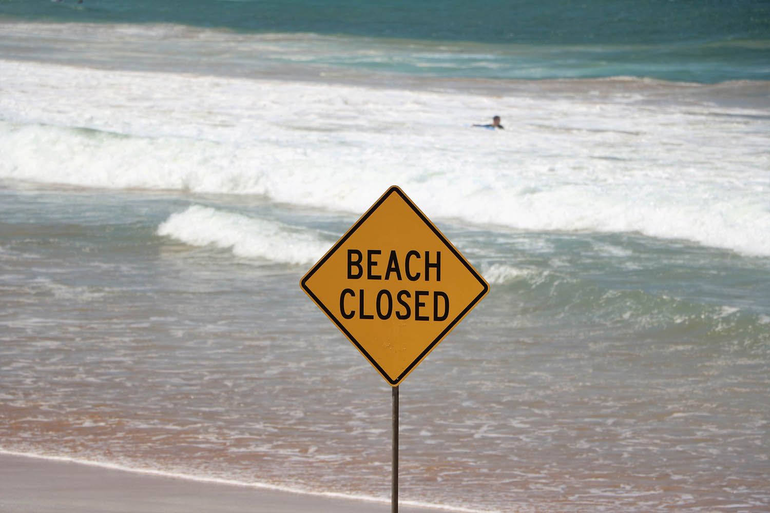 Beach closed